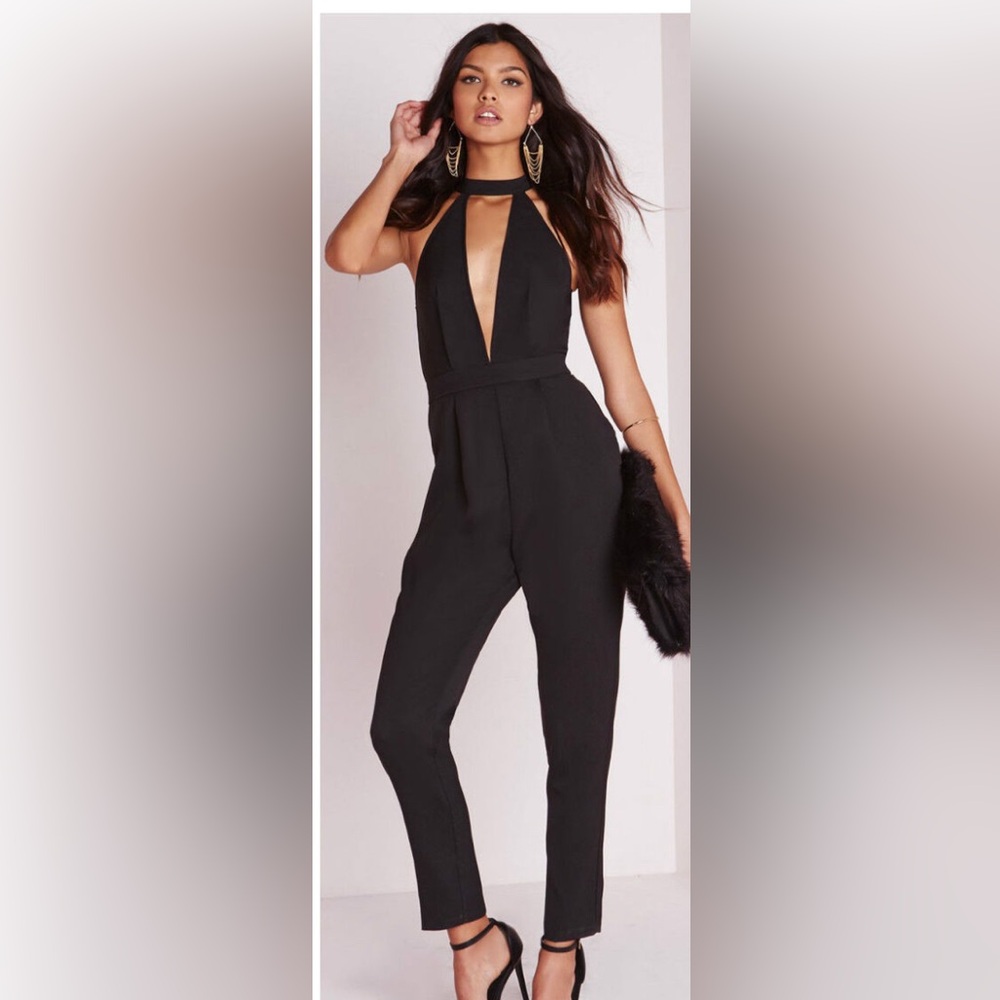 Missguided Elegant Black Jumpsuit size S